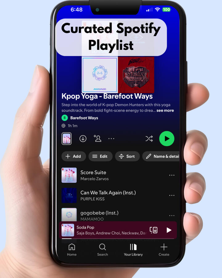 Untitled Curated Spotify playlist for K-Pop Yoga Cinematic Workshop Kit, blending cinematic music with flow pacing for an immersive yoga experience.